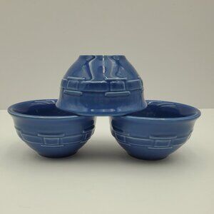 Longaberger Woven Traditions Cornflower Blue Dessert Fruit Sauce Dip Bowls